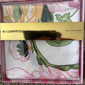 Macy's Silk Twill Scarf with Floral Design